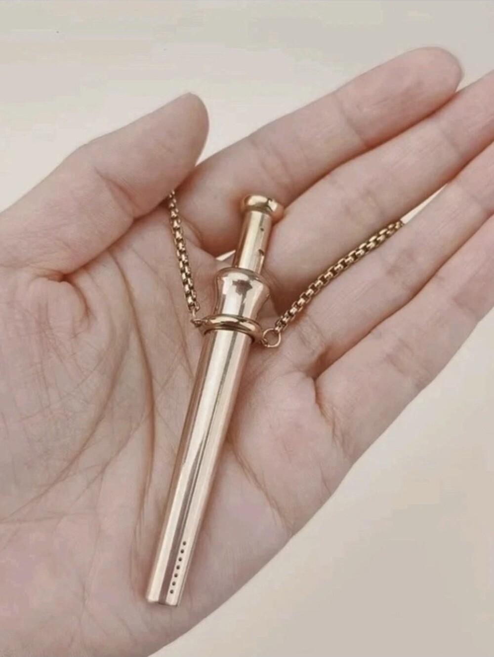 Rose Gold Bump Snuff Straw Snogo Clone Necklace Pendant